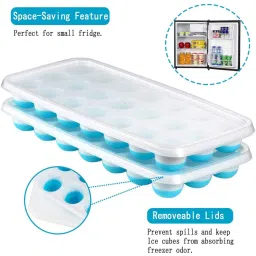 utility jet Assorted Silicon (Set of 2) Ice Cube Tray With lid image 3