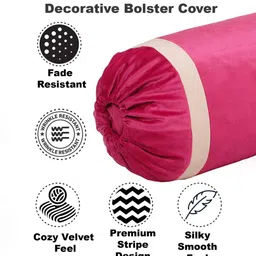 the conversion Magenta and Cream Stripes TC Velevt 2 Bolster Covers image 5