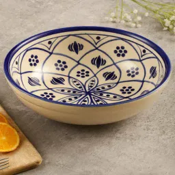 Blue Ceramic 2.7Ltr Handpainted Serving Bowls-image-47