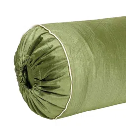 the conversion Green and Cream Solid TC Polyester Blend 2 Bolster Covers image 4