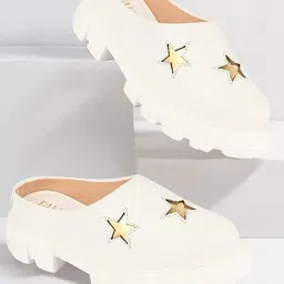 FAUSTO Women Textured Lightweight Comfort Insole Heeled Mule Sneakers With Laser Cuts-image-68