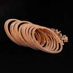 ZULKA Set of 12 Styish Metal with Zircon Stone and Bells Latkan Bangles-picture-32