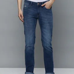 Flying Machine Men Dark Blue Slim Fit Light Fade Stretchable Jeans-picture-49