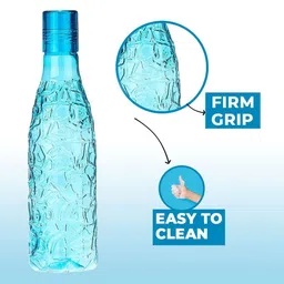 Kuber Industries Blue Set of 6 Plastic Solid Water Bottle image 5