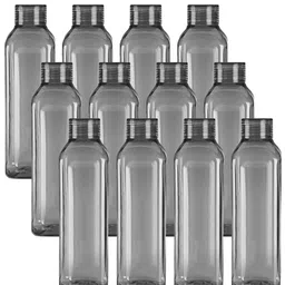 Kuber Industries Grey 12pcs Plastic Solid Water Bottle image 1