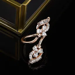 Zaveri Pearls Rose Gold-Plated White CZ-Studded Adjustable Contemporary Finger Ring image 1