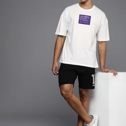 HRX by Hrithik Roshan Men Printed Oversized Drop-Shoulder Sleeves Pure Cotton T-shirt image 5