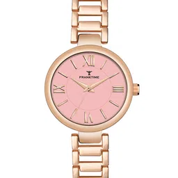 Franktime Women Brass Dial & Stainless Steel Bracelet Style Straps Analogue Watch FT-0040 PNK image 2