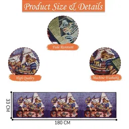 PRAKARTIK 4-Pcs Purple & Brown Cotton Printed Rectangle Table Placemats image 3