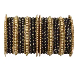 NMII Set Of 40 Zircon Studded & Beaded Metal Bangles-picture-29