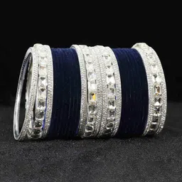 NMII Set Of 28 Zircon Studded Velvet Bangles-image-25