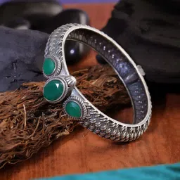 Adwitiya Collection Silver Plated Stone-Studded Bangles-picture-18