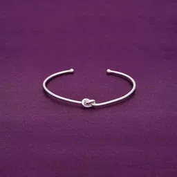 KAI JEWEL 925 Sterling Silver Rhodium-Plated Shimmering Slipknot Cuff Bracelet-picture-54