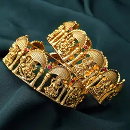 KARATCART Set Of 2 Gold-Plated Kundan-Studded Bangles-picture-21