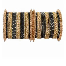 NMII Set Of 46 Gold-Plated Zircon-Studded Chuda Bangles-picture-23