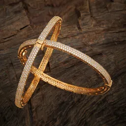Kushal's Fashion Jewellery Set Of 2 Gold-Plated White Stone-Studded Bangles-picture-47