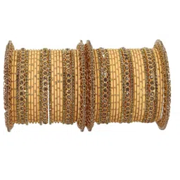 NMII Set Of 46 Gold-Plated Zircon-Studded Chuda Bangles-picture-10