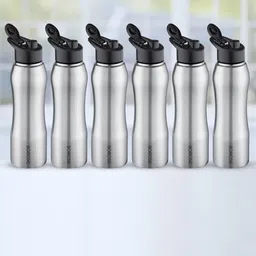 BOROSIL Grip N Sip 6 Pcs Single Wall Stainless Steel Bottle - 1L Each image 1