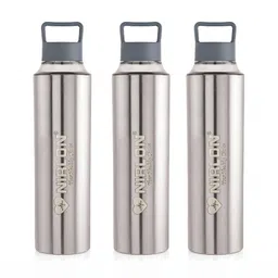 NIRLON Grey 3 Pcs Stainless Steel Water Bottle 900 ml-image-2