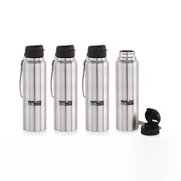 NIRLON Silver-Toned & Black 4 Pieces Stainless Steel Water Bottle 1 L-picture-19