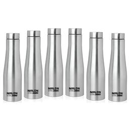 NIRLON Silver-Toned 6 Pieces Stainless Steel Water Bottles 1 L Each-picture-11