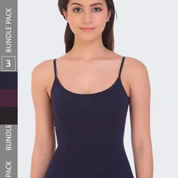 POOJA RAGENEE Pack of 3 Pure Cotton Non Padded Camisole-image-88
