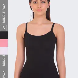 POOJA RAGENEE Pack of 3 Pure Cotton Non Padded Camisole-image-45