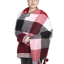Calvadoss Women Checked Stole-image-4