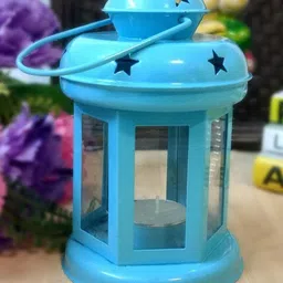 eCraftIndia Blue Lantern Tealight Candle Holder-picture-16
