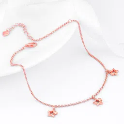 GIVA Rose Gold Plated Merging Stars Anklets image 1