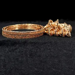 NMII Women Set Of 4 Gold Plated CZ-Studded Bangles image 4