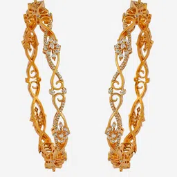 Kushal's Fashion Jewellery Set Of 2 Gold-Plated Zircon-Studded Bangles image 2
