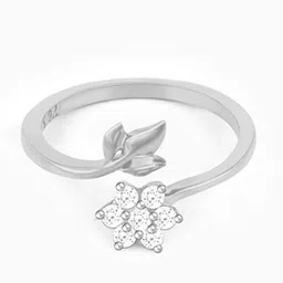 GIVA 925 Sterling Silver Rhodium-Plated Cubic Zirconia Studded Finger Ring image 3