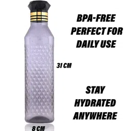 Kuber Industries Green & Black 9 Pieces Water Bottle 1Ltr image 2