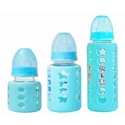 The Little Lookers Blue Glass Feeding Bottle image 2