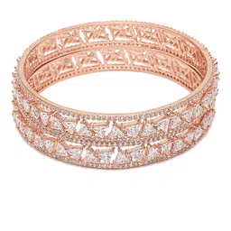 YouBella Set of 2 Gold-Plated White Stone-Studded Bangles image 3