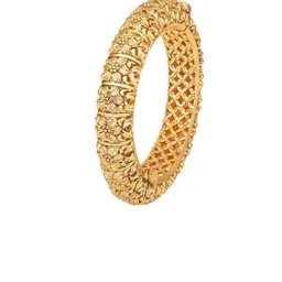 Peora Gold-Plated Textured Bangle image 3