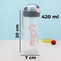 Kuber Industries Transparent Set of 4 Plastic Printed Water Bottle image 3
