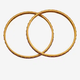 Kushal's Fashion Jewellery Set Of 2 Gold-Plated Stone-Studded Bangles image 4