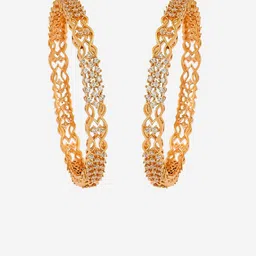 Kushal's Fashion Jewellery Set Of 2 Gold-Plated Zircon Studded Bangles image 3