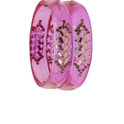 LAVAZZA Set Of 2 Cubic Zirconia & Crystal Studded Glass Bangles image 3