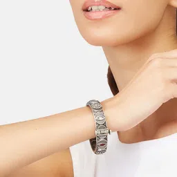 ATIBELLE Silver Plated & Stone Studded Bangle image 5