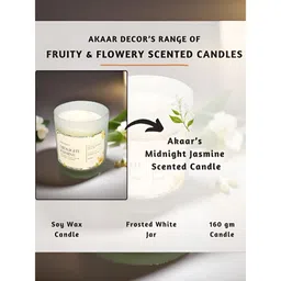Akaar Cream-Coloured Fruity & Flowery Midnight Jasmine Scented Jar Candle image 2