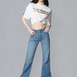 Flying Machine Women Bootcut Low Distress Light Fade Stretchable Jeans image 5