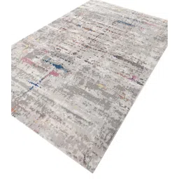 asterlane Blue Abstract Polypropylene 5 ft X 7 ft Machine Made Carpet image 3