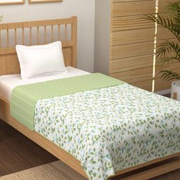 Story@home Olive Green & White Floral Printed AC Room 150 GSM Single Bed Dohar-picture-36