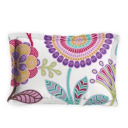 DDecor Unisex Kids Purple & Red Floral Printed 140 TC Cotton Single Bedsheet With 1 Pillow Cover image 5