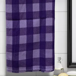 Athom Trendz Purple & White Checked 210 GSM Cotton Bath Towels Set Of 3 image 3