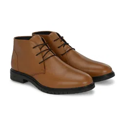 Delize Men Round Toe Leather Derby Ankle Boots-picture-36