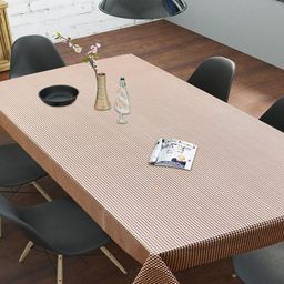 Dakshya Industries White & Brown Checked 6-Seater Table Cover-picture-43